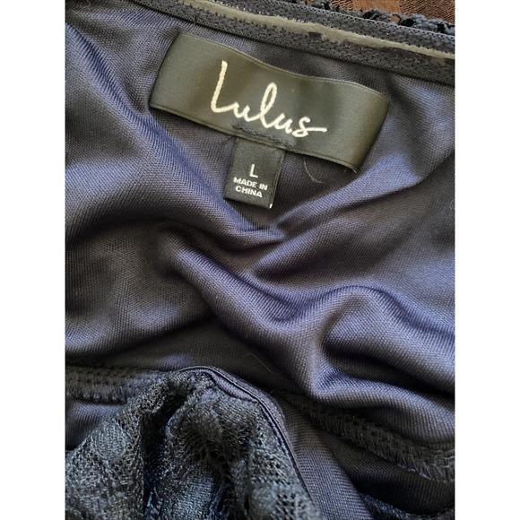 Lulus Womens Large Navy Cambridge Lace  Overlay Dress New Bodycon Cocktail Event - Picture 5 of 7